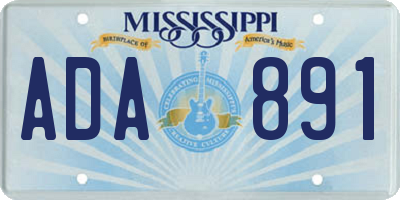 MS license plate ADA891