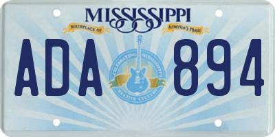 MS license plate ADA894
