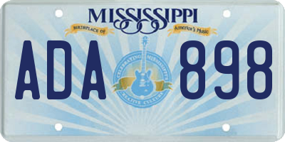 MS license plate ADA898
