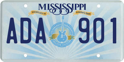 MS license plate ADA901
