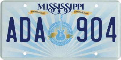 MS license plate ADA904