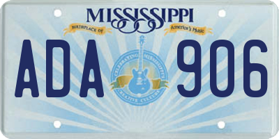 MS license plate ADA906