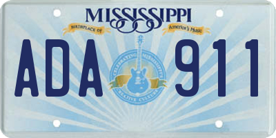 MS license plate ADA911