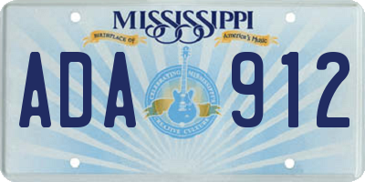 MS license plate ADA912