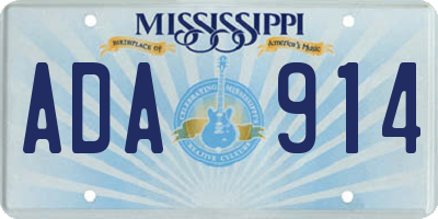 MS license plate ADA914