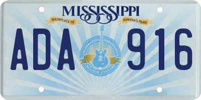 MS license plate ADA916