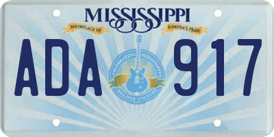 MS license plate ADA917