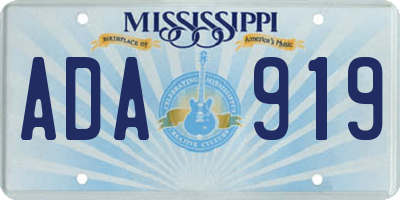 MS license plate ADA919
