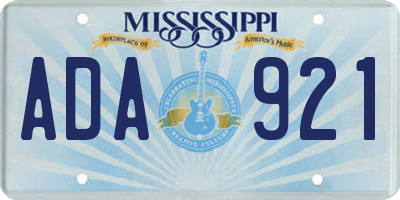 MS license plate ADA921