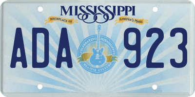 MS license plate ADA923