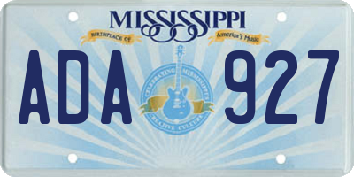MS license plate ADA927