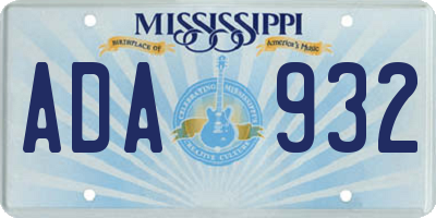 MS license plate ADA932