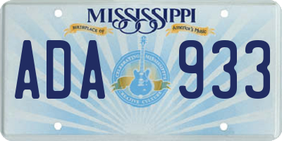 MS license plate ADA933