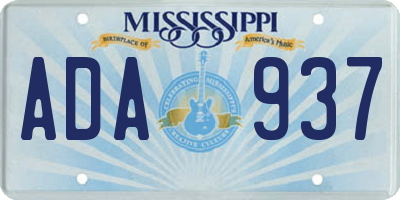 MS license plate ADA937
