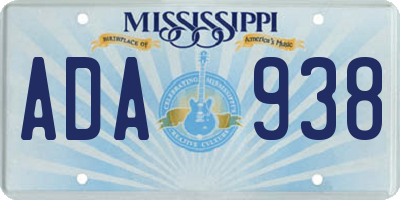 MS license plate ADA938