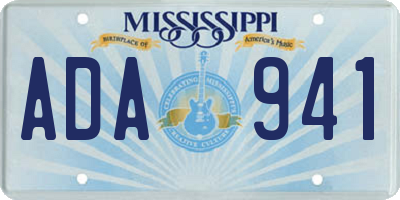 MS license plate ADA941
