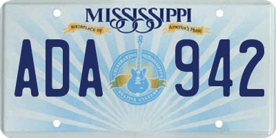 MS license plate ADA942