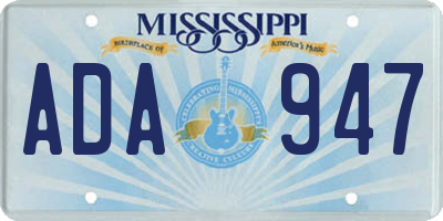MS license plate ADA947