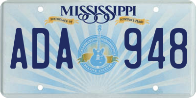 MS license plate ADA948