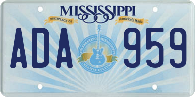 MS license plate ADA959