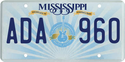 MS license plate ADA960