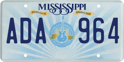 MS license plate ADA964