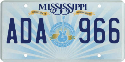 MS license plate ADA966