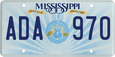 MS license plate ADA970