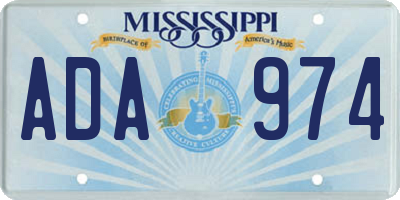 MS license plate ADA974