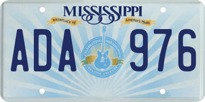 MS license plate ADA976