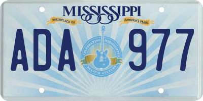 MS license plate ADA977