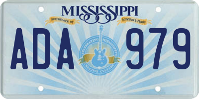 MS license plate ADA979