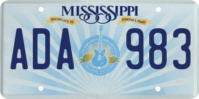 MS license plate ADA983