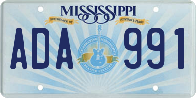 MS license plate ADA991