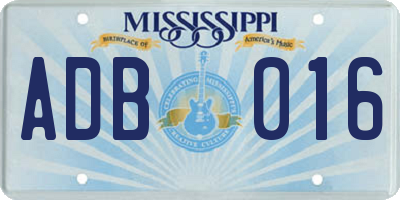 MS license plate ADB016