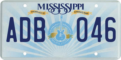 MS license plate ADB046