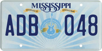 MS license plate ADB048