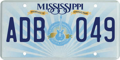 MS license plate ADB049