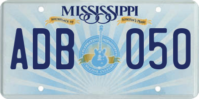 MS license plate ADB050