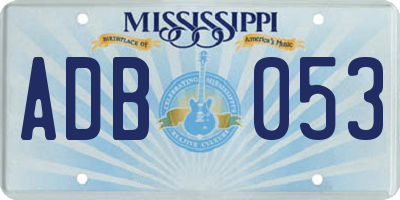 MS license plate ADB053