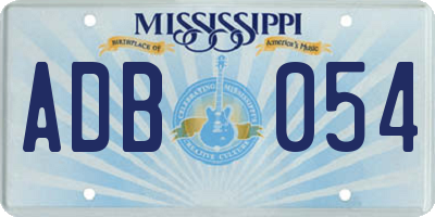 MS license plate ADB054