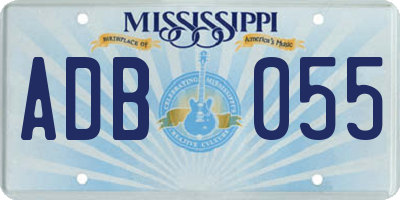 MS license plate ADB055