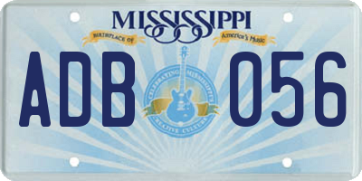 MS license plate ADB056