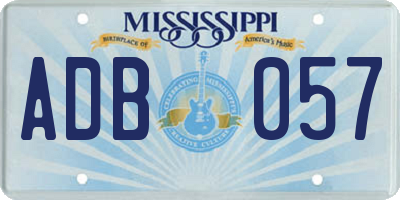 MS license plate ADB057