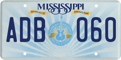 MS license plate ADB060