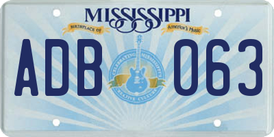 MS license plate ADB063