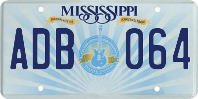 MS license plate ADB064