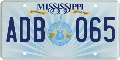 MS license plate ADB065