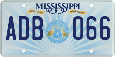 MS license plate ADB066