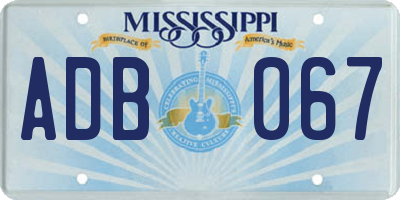 MS license plate ADB067